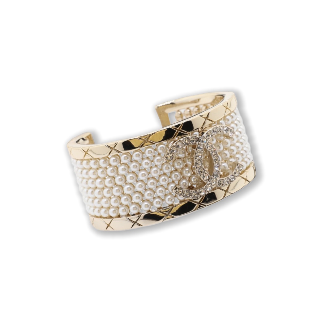 CCS146 CC Pearl Bangle bracelet Large - ccjewelryacc
