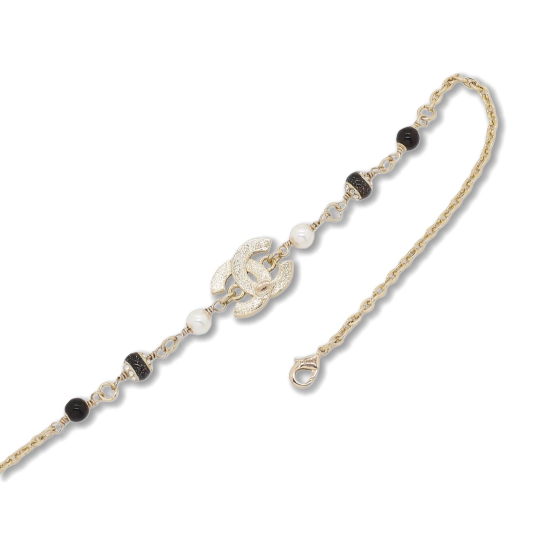 CCN094 Chanel black enamel cc logo choker necklace - ccjewelryacc