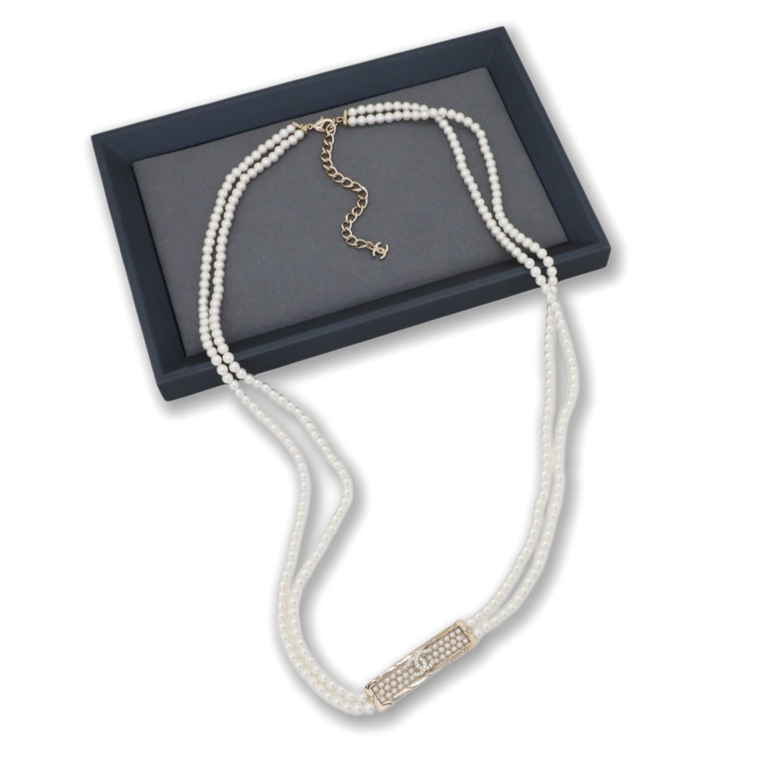 CCW066 Chanel pearl cc waist chain belt - ccjewelryacc