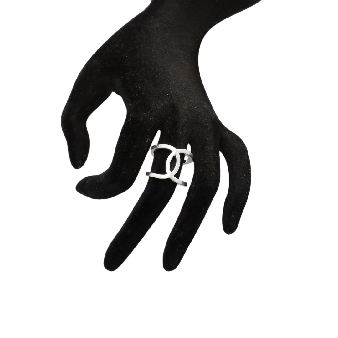 CCR060 Chanel White Gold Brush Ring for Women - ccjewelryacc