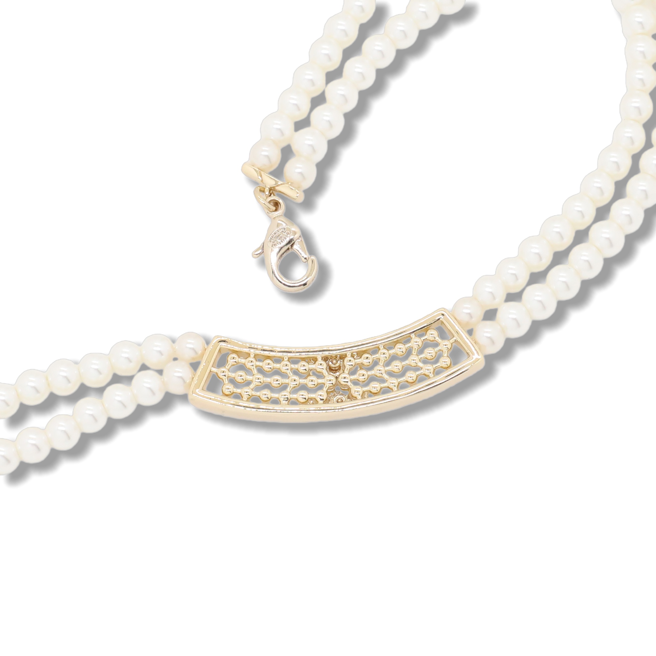CCN083 Chanel double pearl chain choker necklace for women - ccjewelryacc