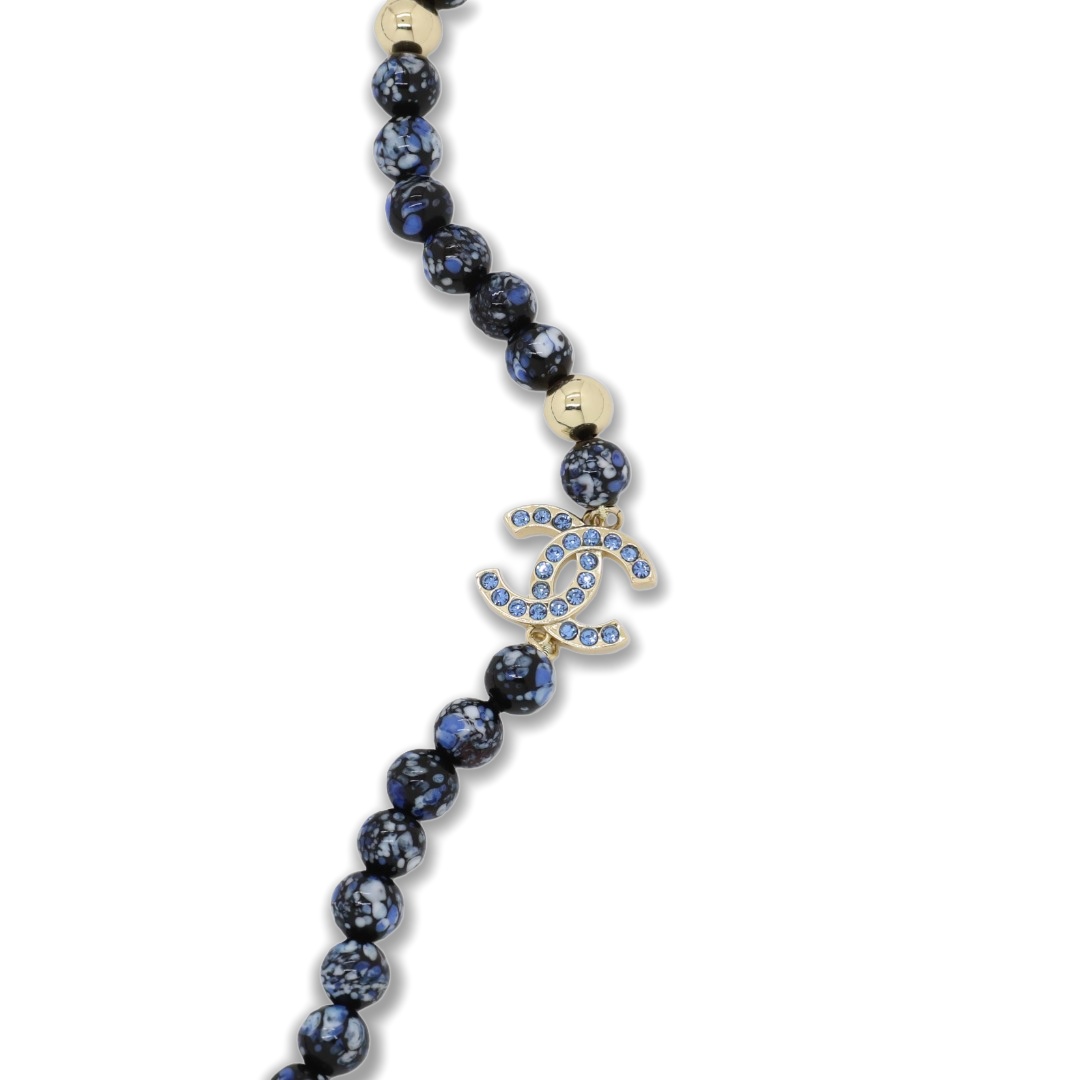 CCL104 Chanel Chinese-style blue and white porcelain long pearl chain sweater necklace - ccjewelryacc