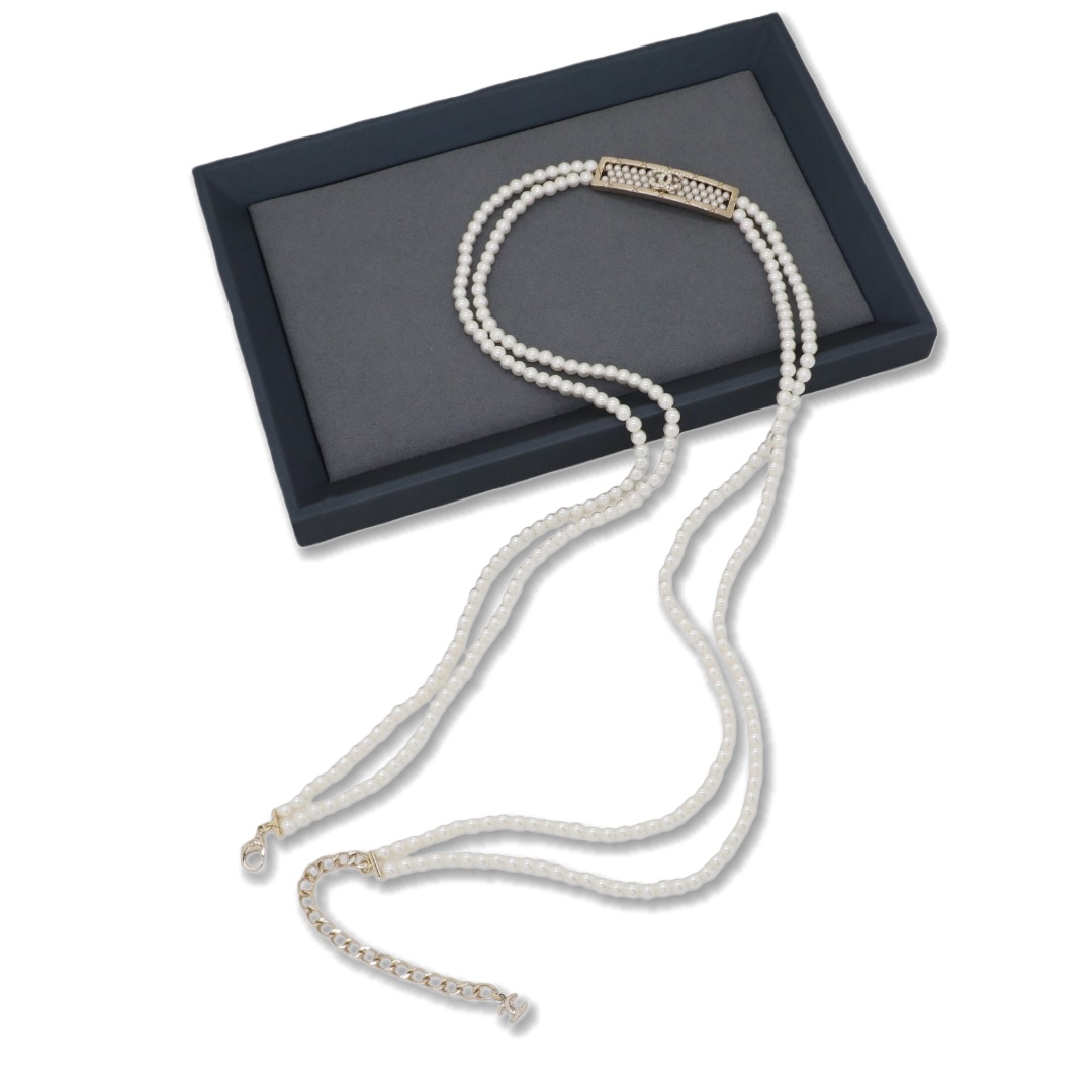 CCW066 Chanel pearl cc waist chain belt - ccjewelryacc