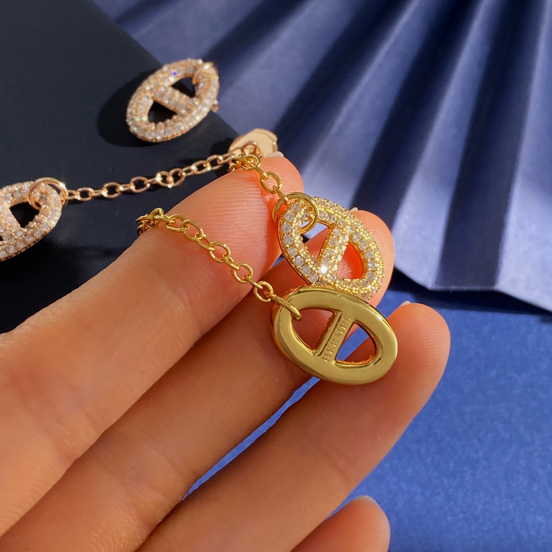 HME009 Hermes Farandole Pendant earrings with crystal - ccjewelryacc