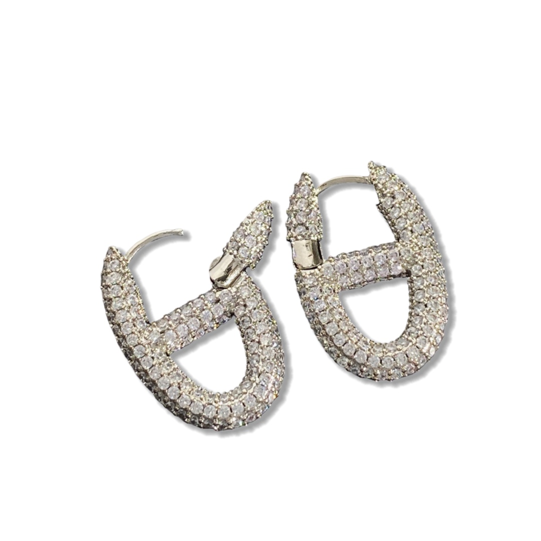 HME012 Designer Pig nose Chaine d'ancre Enchainee earrings - ccjewelryacc