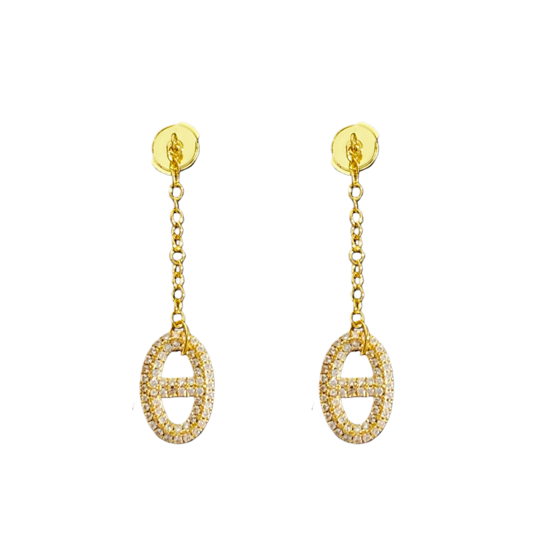 HME009 Hermes Farandole Pendant earrings with crystal - ccjewelryacc