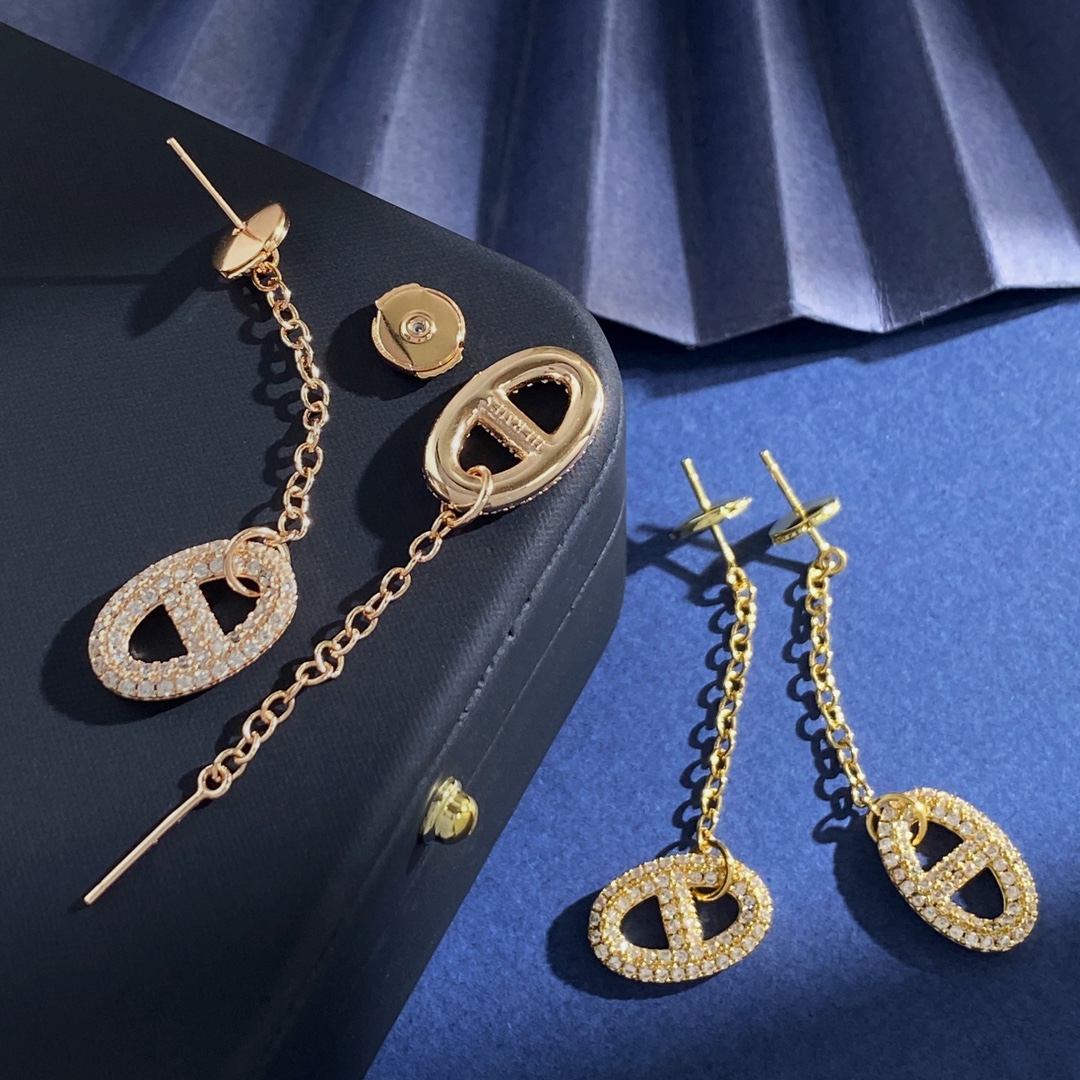 HME009 Hermes Farandole Pendant earrings with crystal - ccjewelryacc