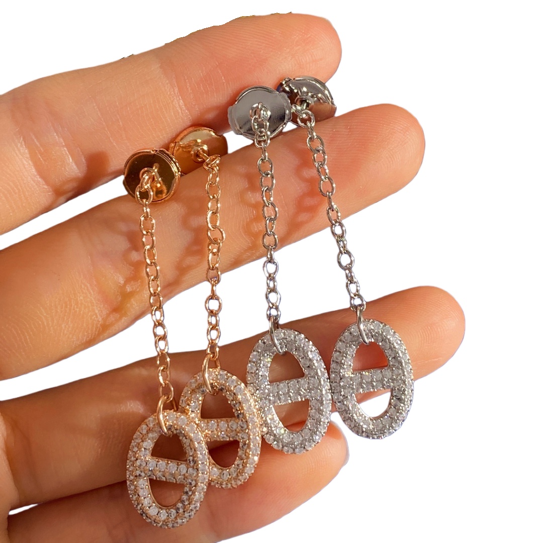 HME009 Hermes Farandole Pendant earrings with crystal - ccjewelryacc