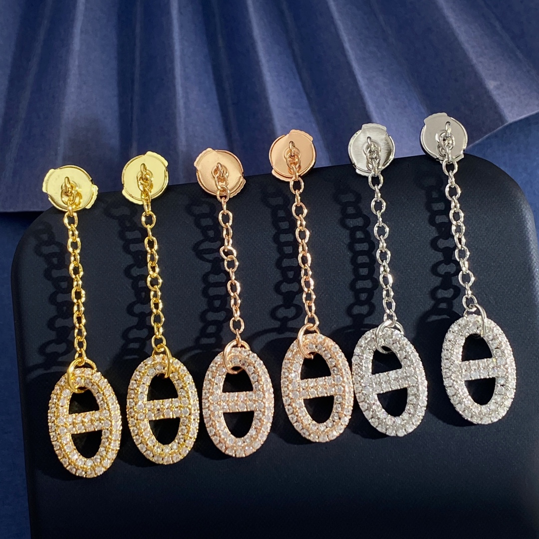 HME009 Hermes Farandole Pendant earrings with crystal - ccjewelryacc