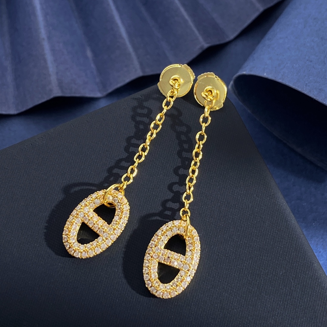 HME009 Hermes Farandole Pendant earrings with crystal - ccjewelryacc