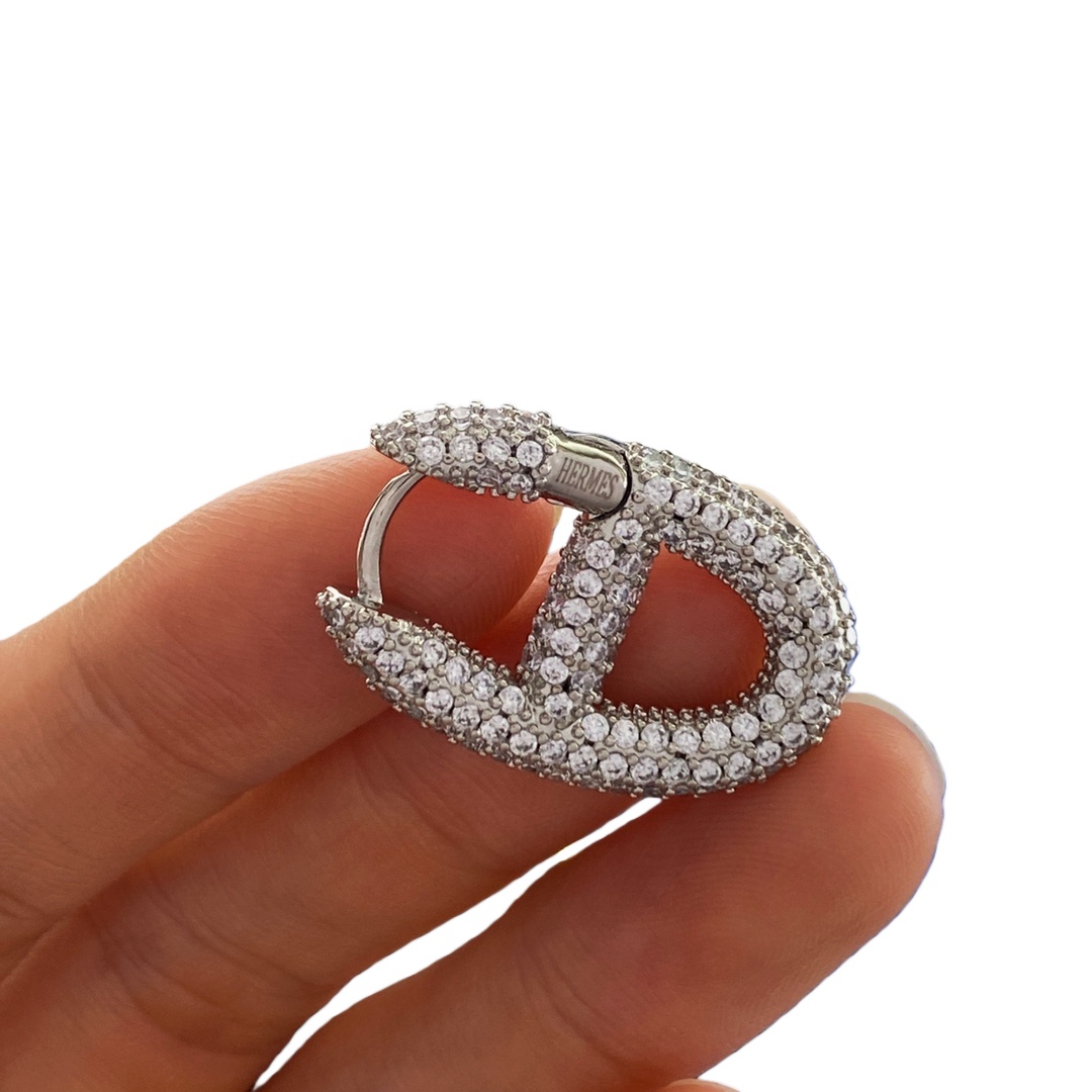 HME012 Designer Pig nose Chaine d'ancre Enchainee earrings - ccjewelryacc