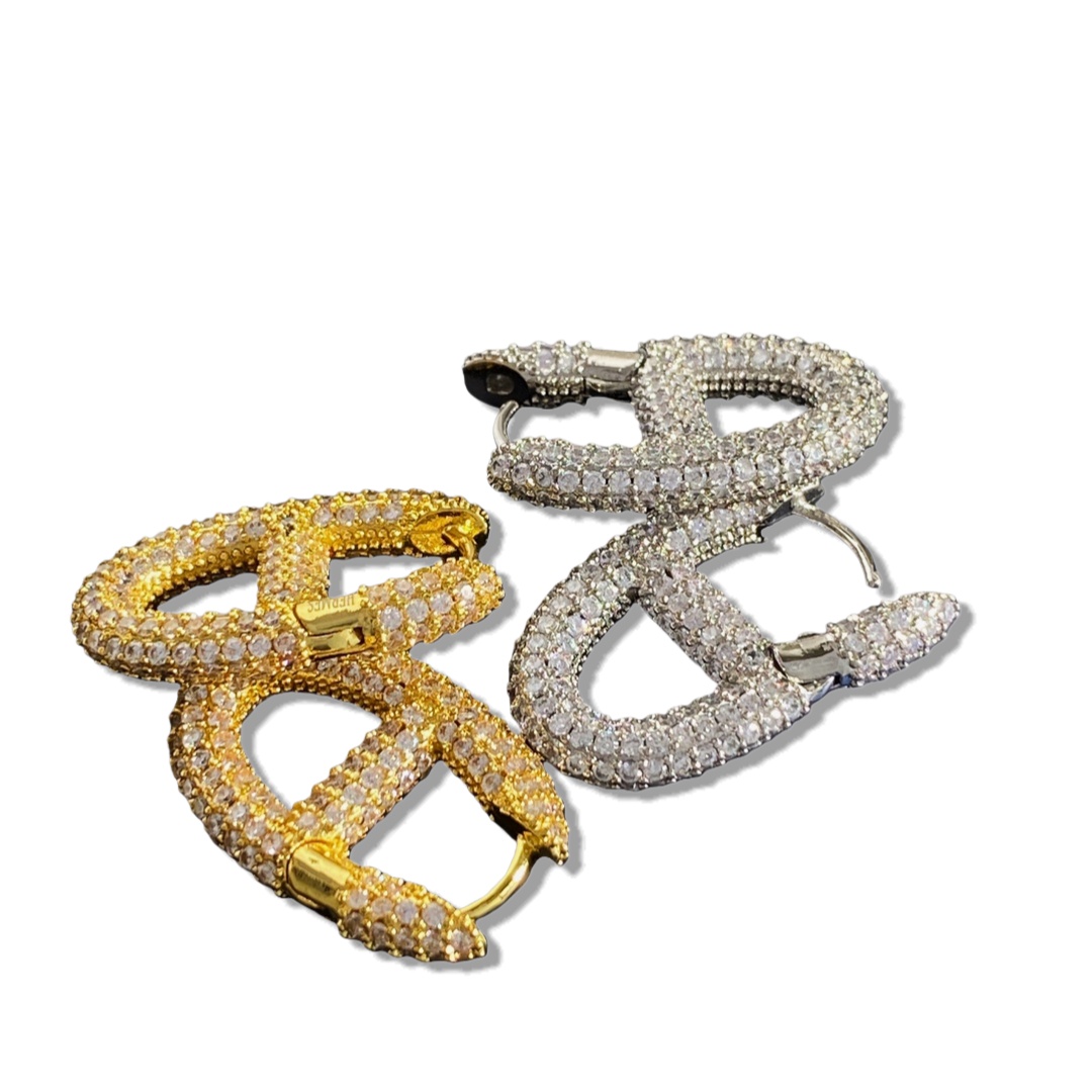 HME012 Designer Pig nose Chaine d'ancre Enchainee earrings - ccjewelryacc