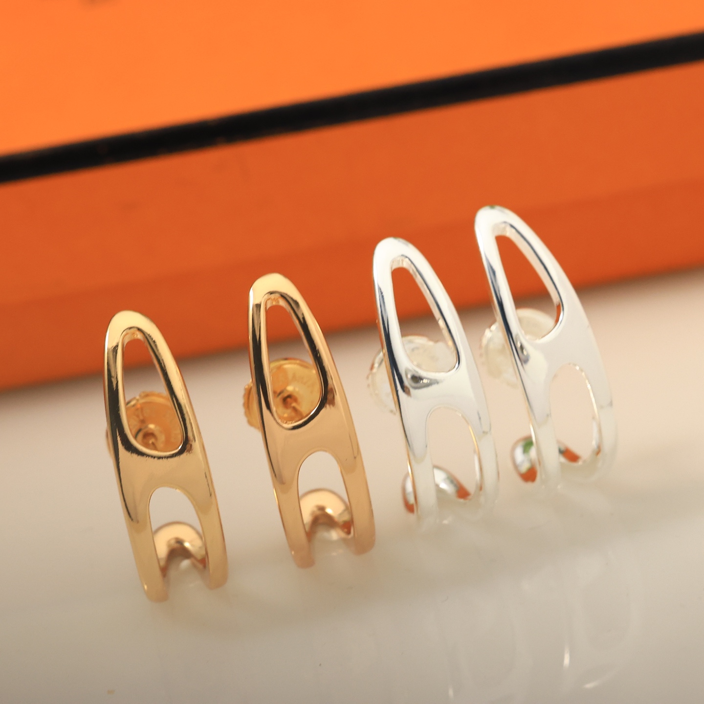 HME017 Hermes Chaine d'ancre Punk stud earrings - ccjewelryacc