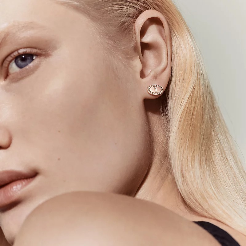 HME022 Hermes Chaine d'ancre Contour stud earrings - ccjewelryacc