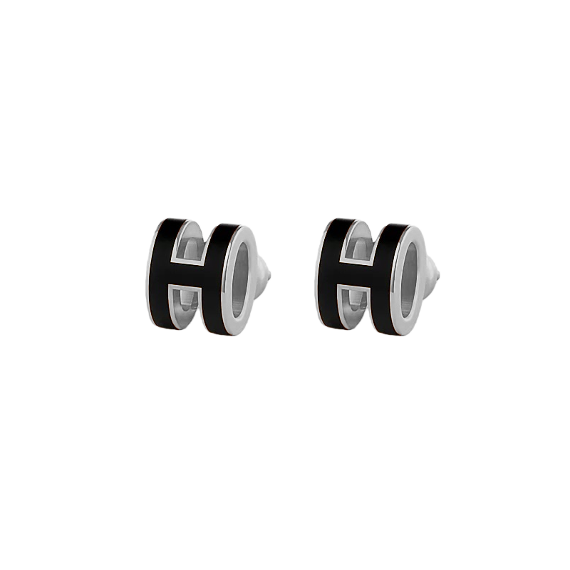 HME027 Hermes Mini Pop H enamel stud earrings - ccjewelryacc