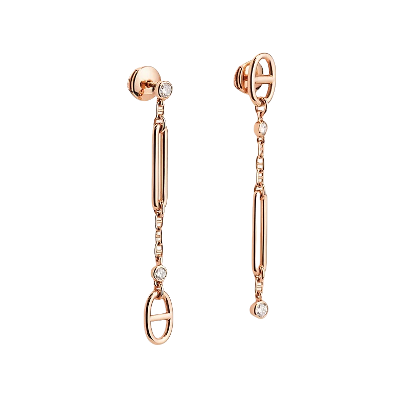 HMEV007 18k rose Gold kelly Chaine d'ancre Chaos earring - ccjewelryacc