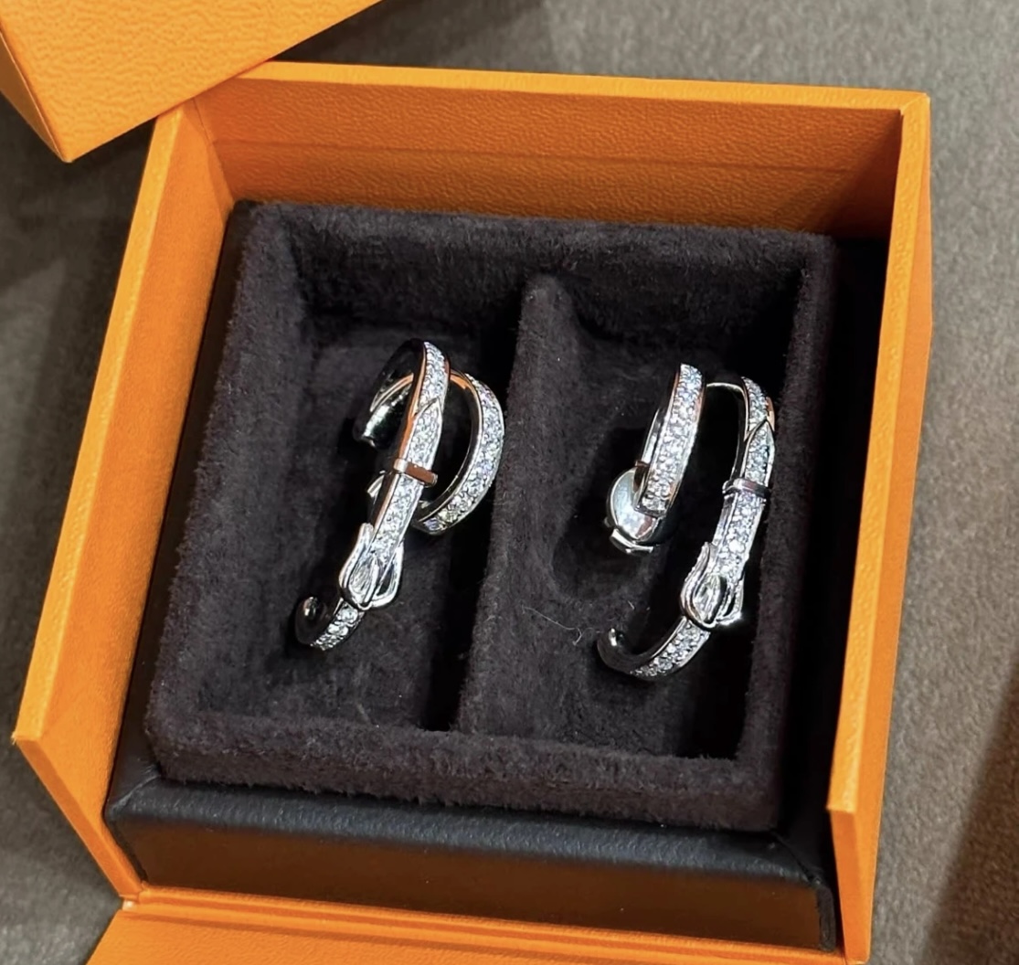 HME014 Hermes Etriviere Pendant earrings, Small - ccjewelryacc