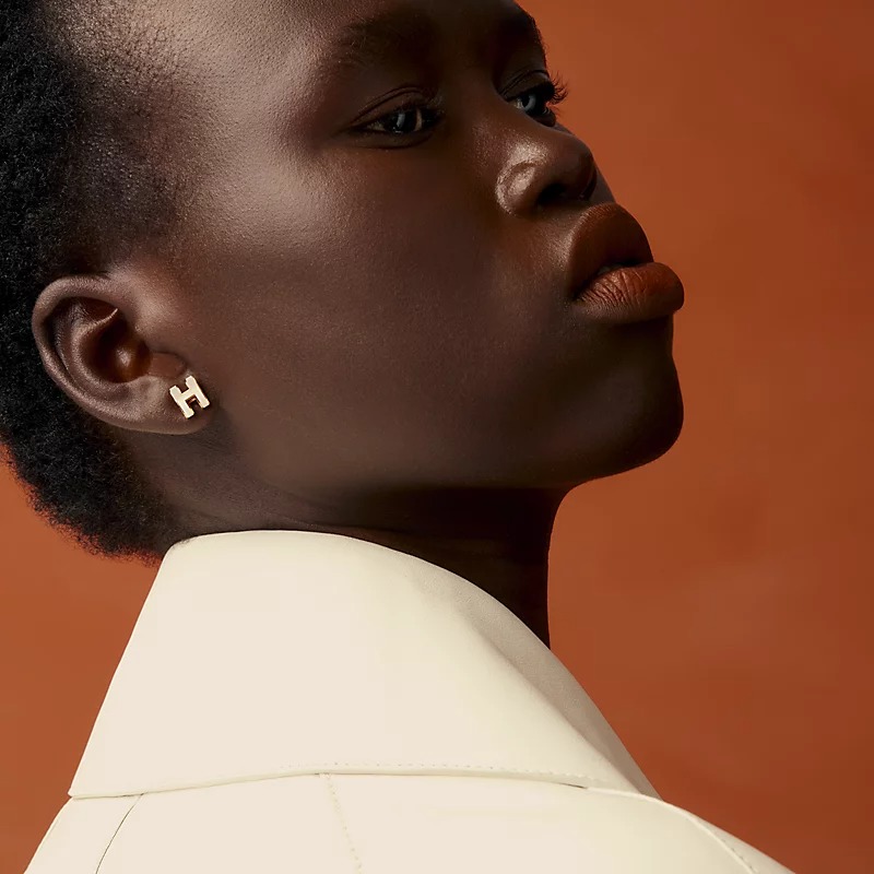 HME027 Hermes Mini Pop H enamel stud earrings - ccjewelryacc