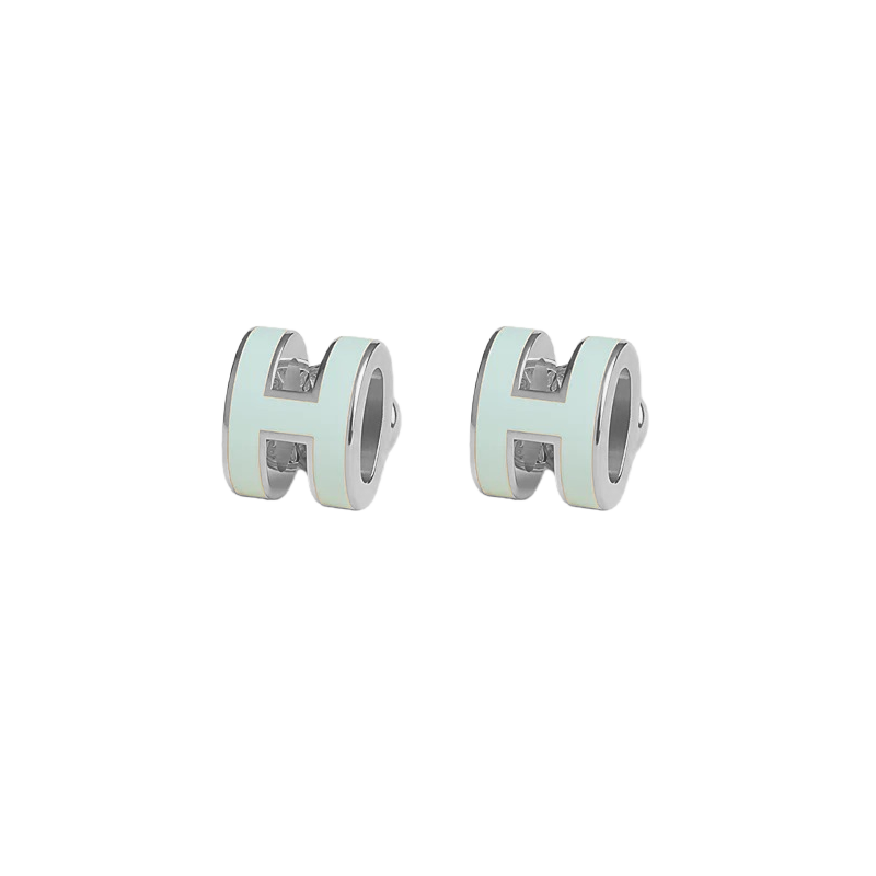 HME027 Hermes Mini Pop H enamel stud earrings - ccjewelryacc