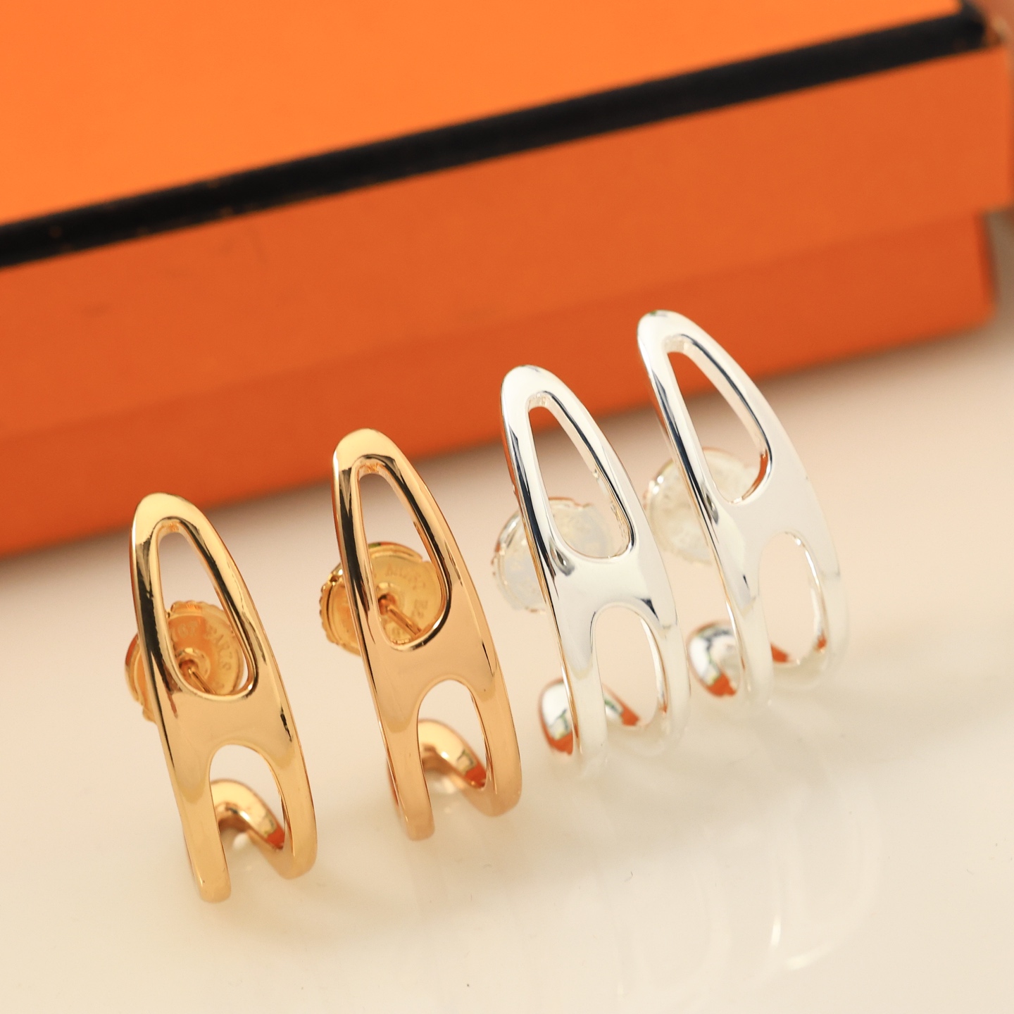 HME017 Hermes Chaine d'ancre Punk stud earrings - ccjewelryacc