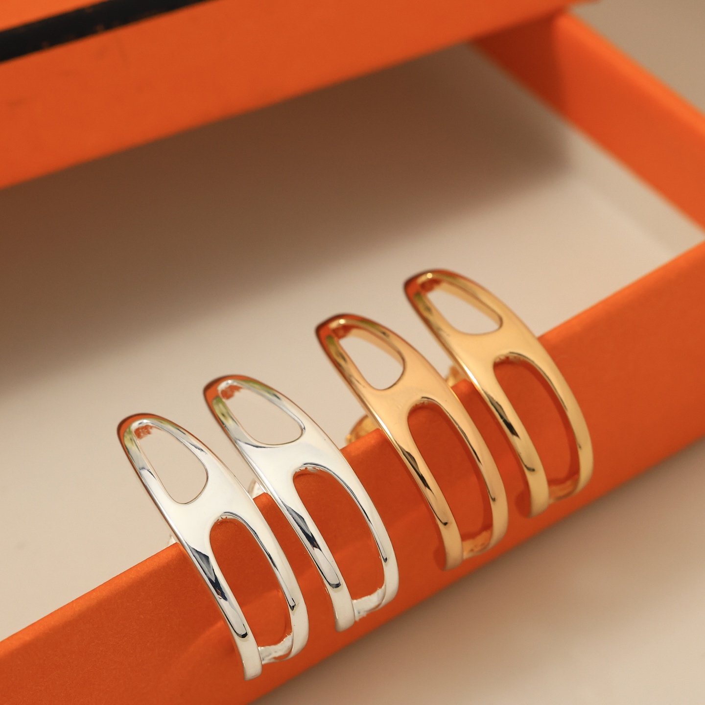 HME017 Hermes Chaine d'ancre Punk stud earrings - ccjewelryacc