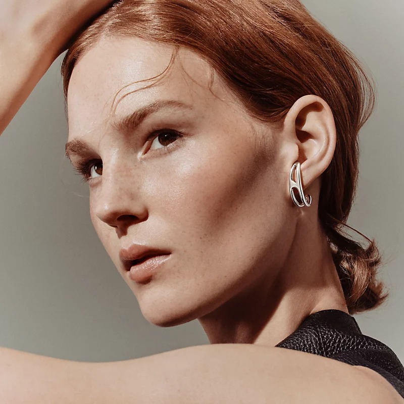 HME017 Hermes Chaine d'ancre Punk stud earrings - ccjewelryacc