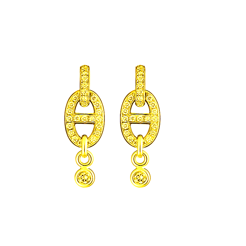 HME008  PM Chaine D'Ancre Enchainee Earrings - ccjewelryacc