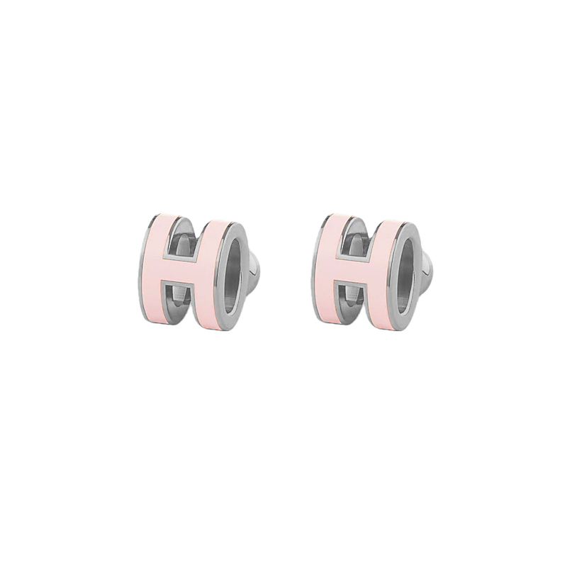 HME027 Hermes Mini Pop H enamel stud earrings - ccjewelryacc