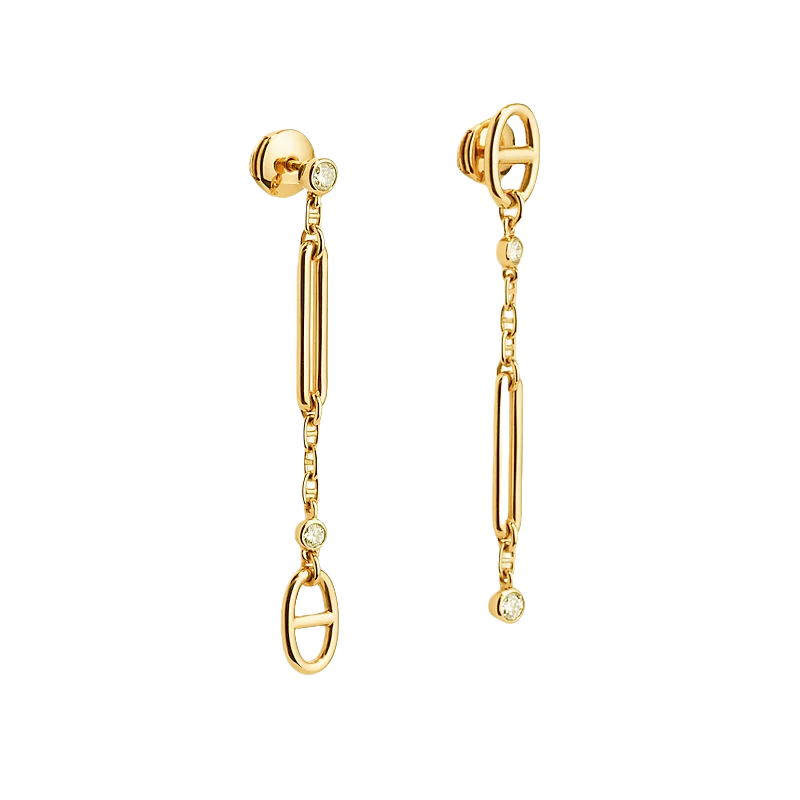 HMEV007 18k rose Gold kelly Chaine d'ancre Chaos earring - ccjewelryacc