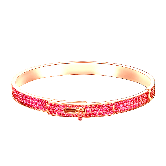HMS063 KELLY BRACELET DIAMOND PAVED PINK - ccjewelryacc
