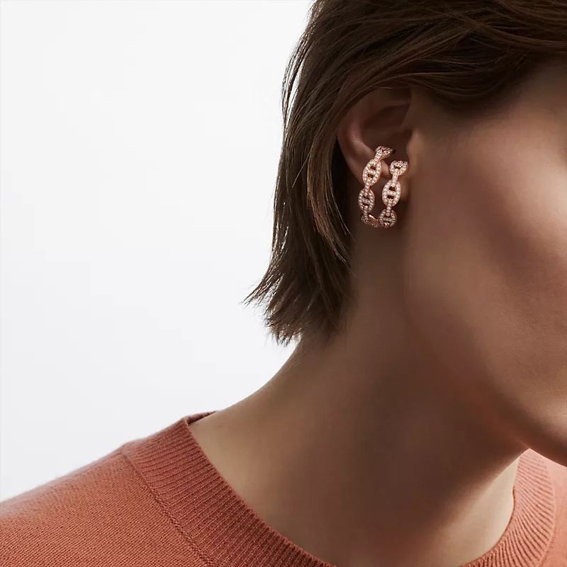 HME030 Hermes Chaine d'ancre Enchainee earrings - ccjewelryacc