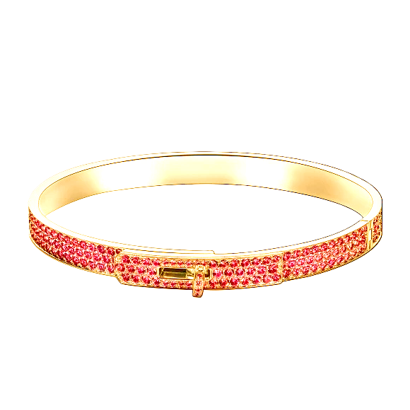 HMS063 KELLY BRACELET DIAMOND PAVED PINK - ccjewelryacc