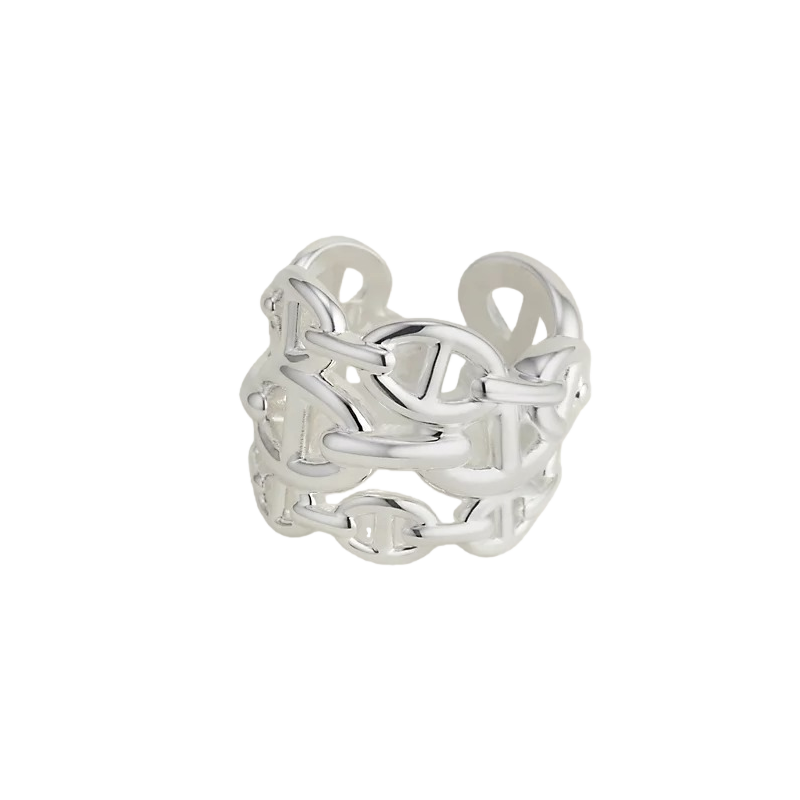 HMR005  Chaine d'ancre Enchainee ring, large model - ccjewelryacc