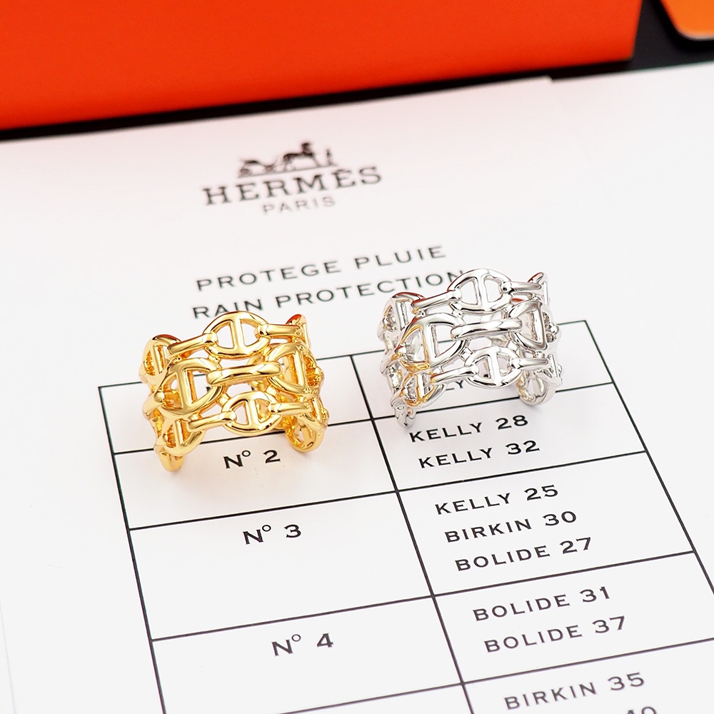 HMR005  Chaine d'ancre Enchainee ring, large model - ccjewelryacc