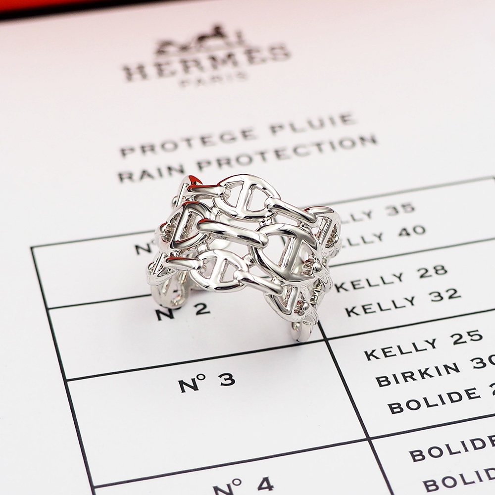 HMR005  Chaine d'ancre Enchainee ring, large model - ccjewelryacc