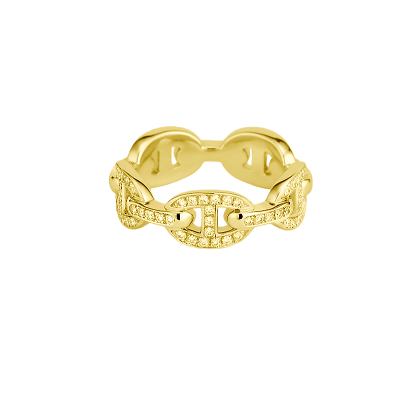 HMR022 Hermes Chaine d'ancre Enchainee ring Diamond, small model - ccjewelryacc