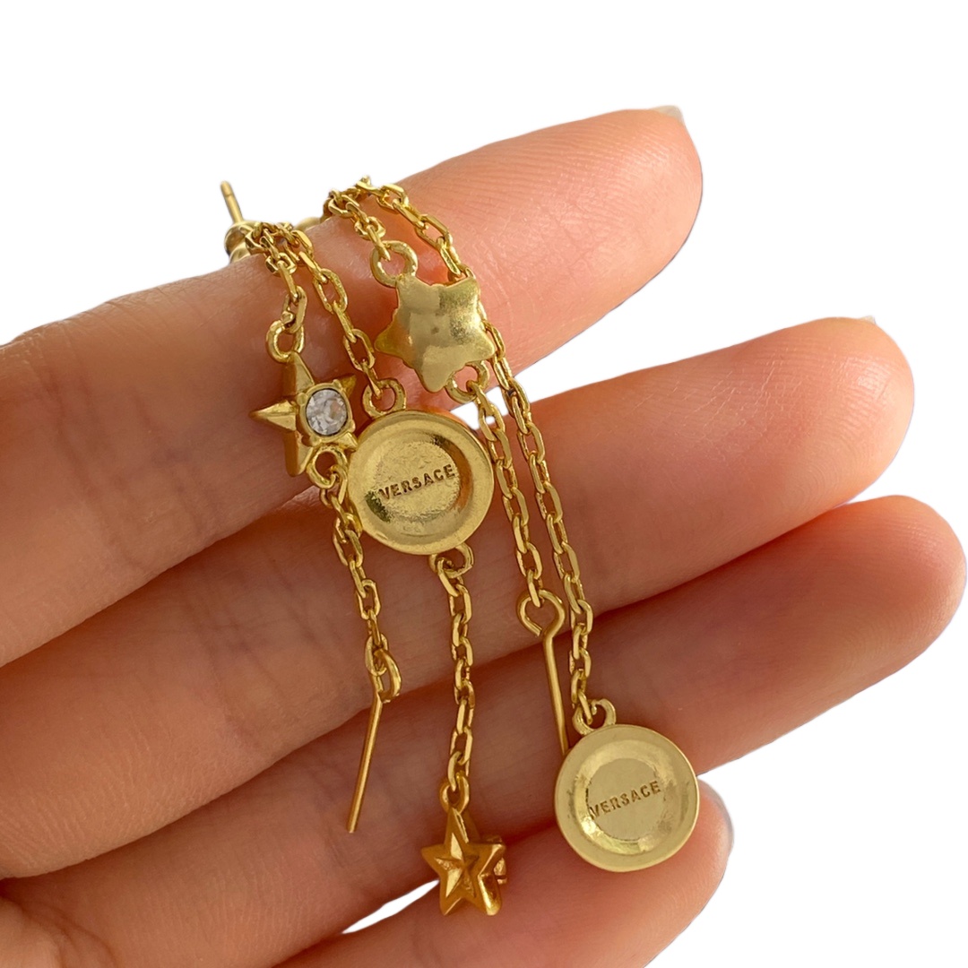 VSE069 Versace Medusa tassels earrings - ccjewelryacc