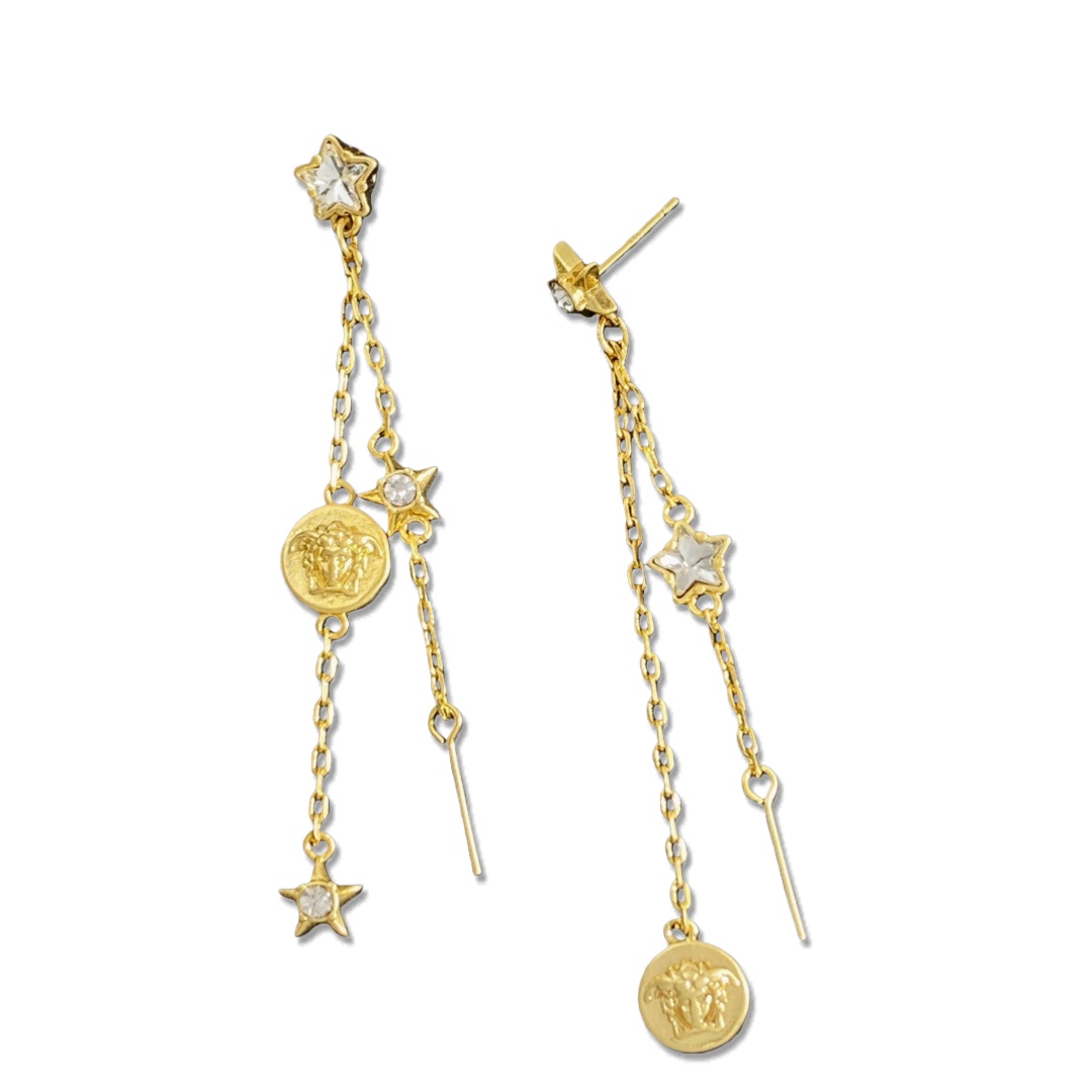 VSE069 Versace Medusa tassels earrings - ccjewelryacc