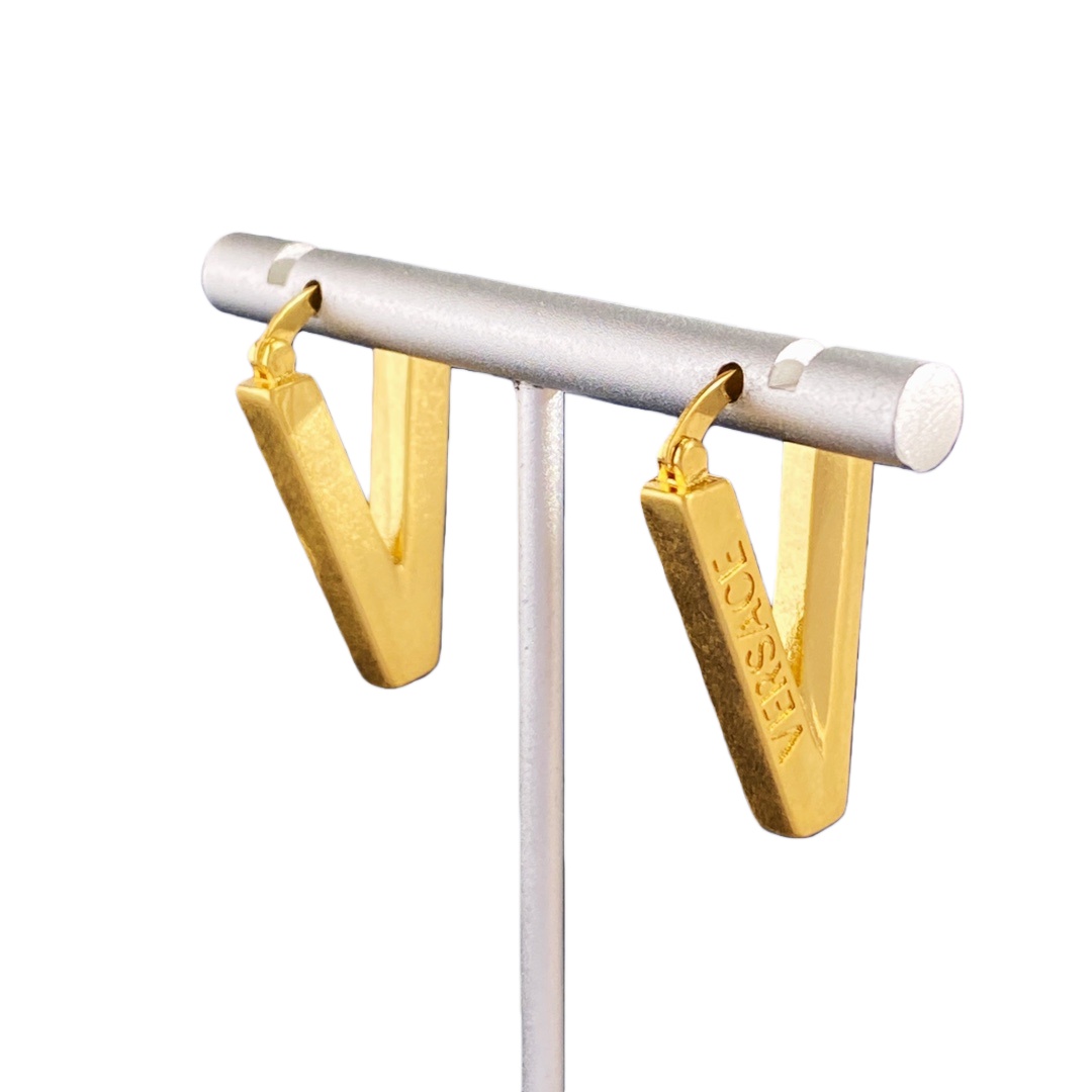 VSE066 Versace v Hoop earrings - ccjewelryacc