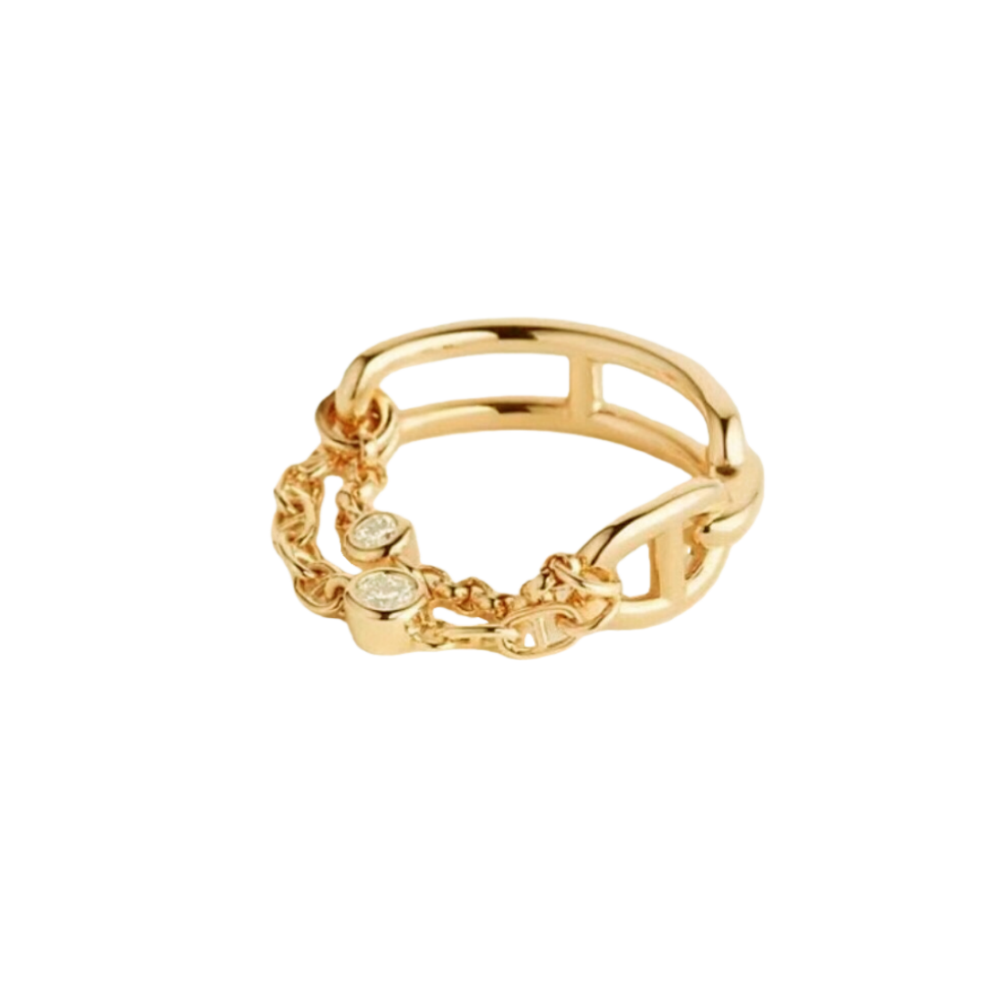 HMR025 18k Rose Gold/white gold Alchimie Hermes ring - ccjewelryacc