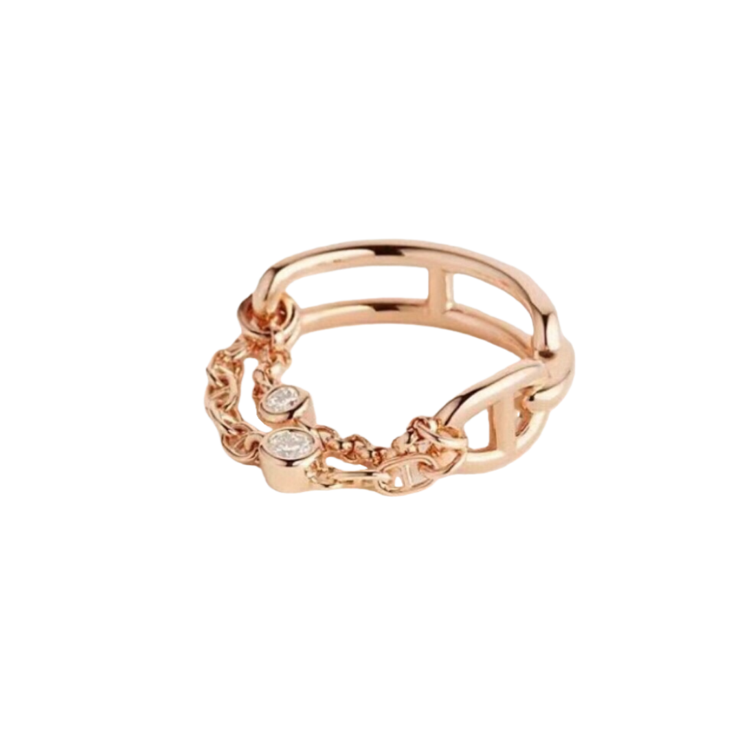 HMR025 18k Rose Gold/white gold Alchimie Hermes ring - ccjewelryacc