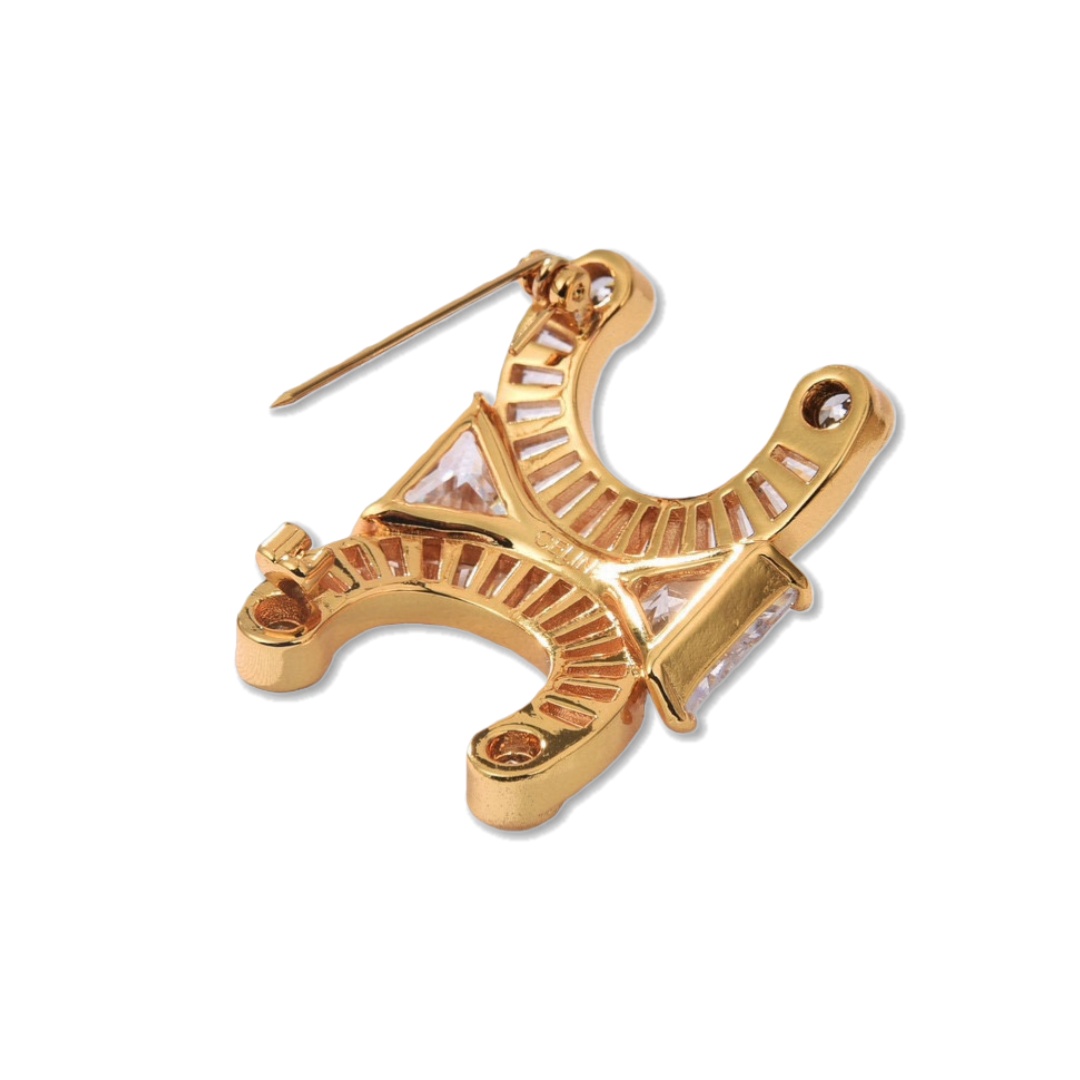 CLB008 Celine Triomphe Frame Sparkle Brooch & pin - ccjewelryacc