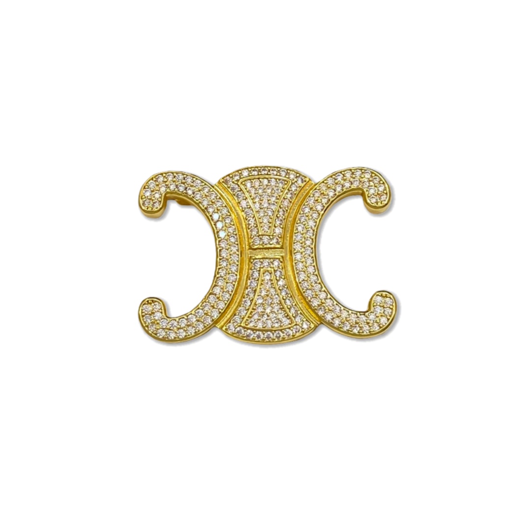 CLB007 Celine Triomphe Frame Sparkle Brooch & pin - ccjewelryacc