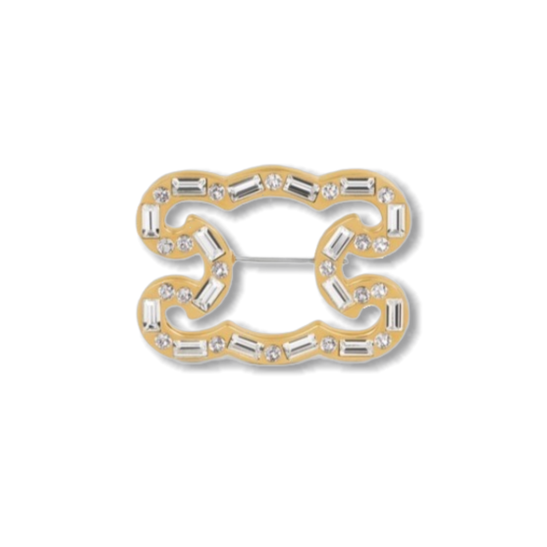 CLB006 Celine Triomphe Frame Sparkle Brooch & pin - ccjewelryacc