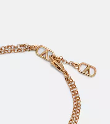 VTS032 Valentino VLogo beaded pearls bracelet - ccjewelryacc