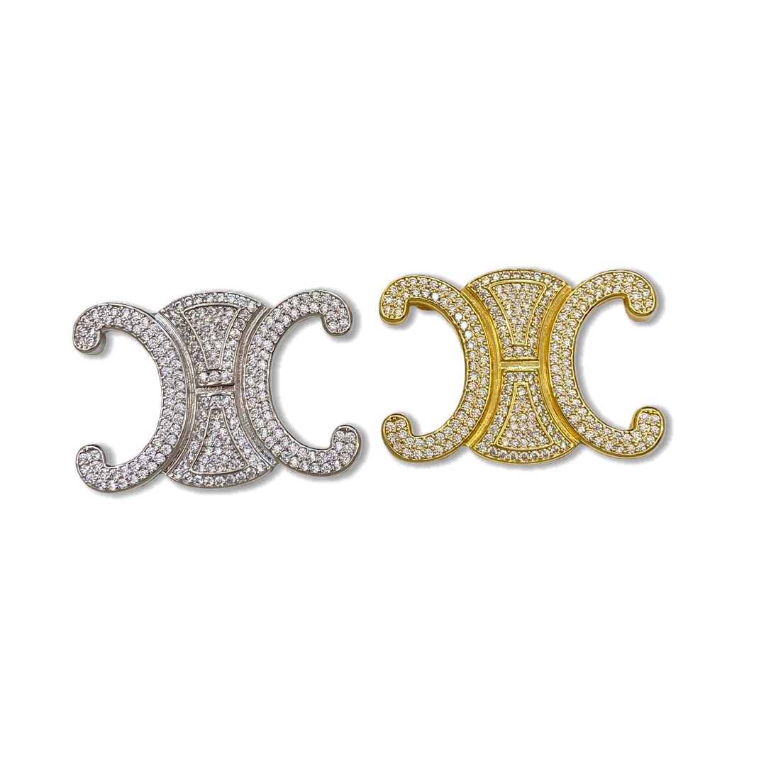 CLB007 Celine Triomphe Frame Sparkle Brooch & pin - ccjewelryacc