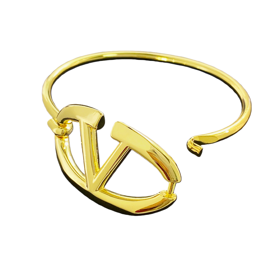VTS022 vlogo signature metal bangle bracelet - ccjewelryacc