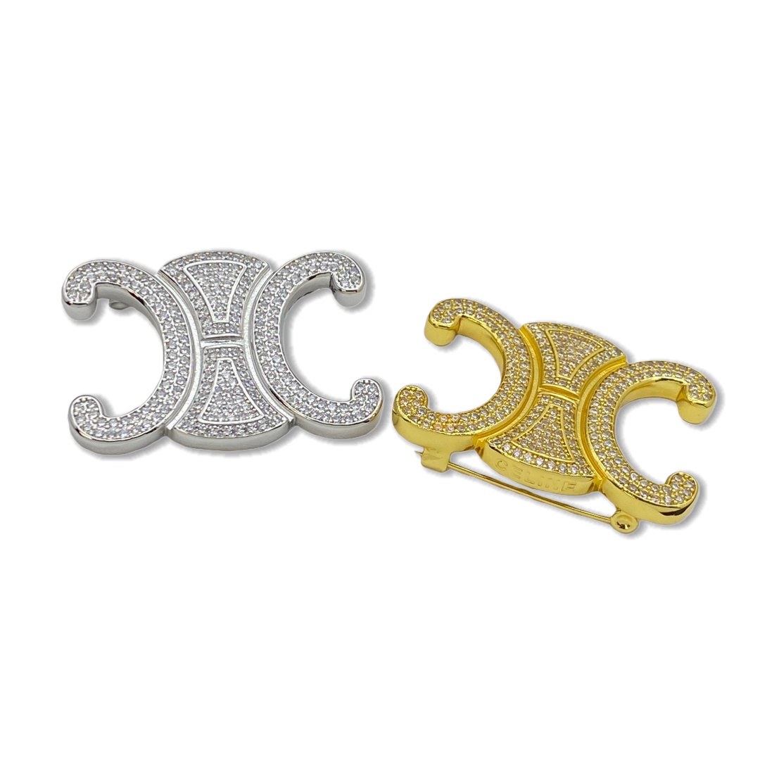 CLB007 Celine Triomphe Frame Sparkle Brooch & pin - ccjewelryacc
