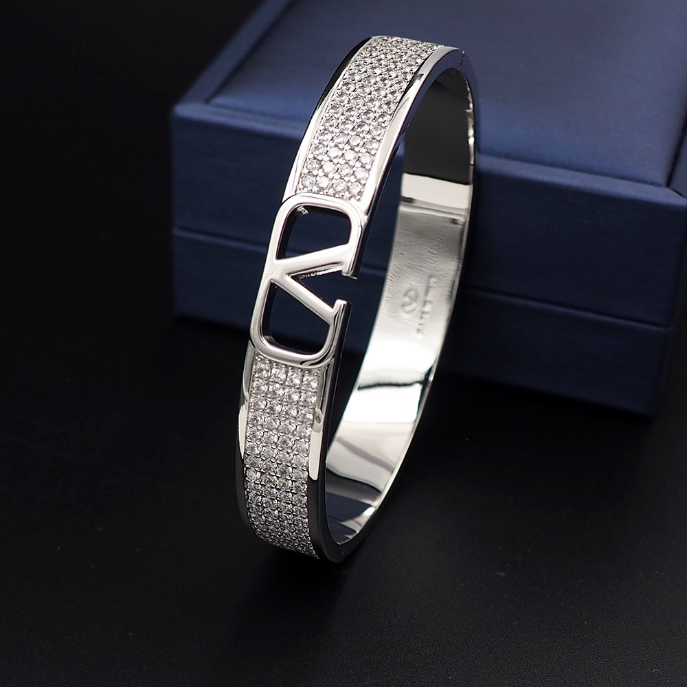 VTS003 BANGLE VLOGO SIGNATURE IN METALLO E CRISTALLI - ccjewelryacc
