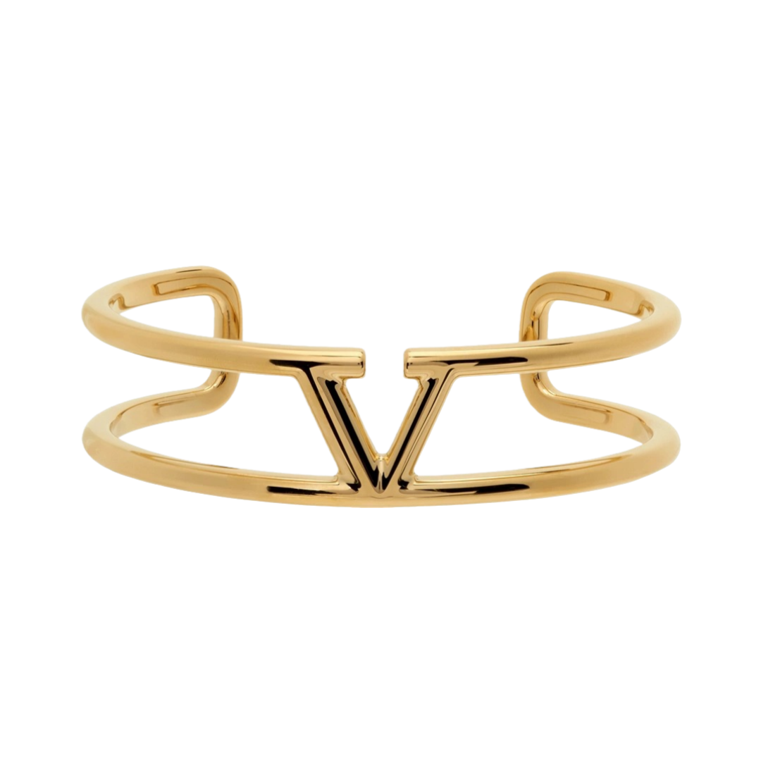 VTS009 Valentino Garavani Gold VLogo Cuff Bracelet - ccjewelryacc